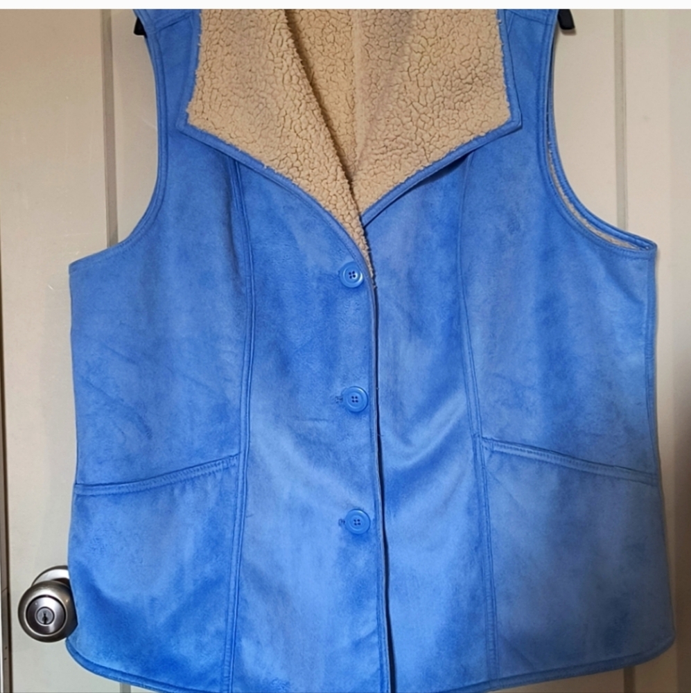 Blue Sherpa-Lined Women's Vest